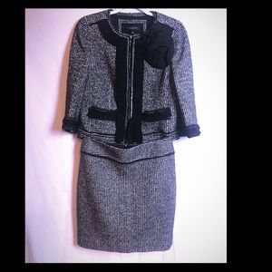 Suit jacket and mini skirt